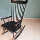 Rocking Chair Black Wood Vintage 1960 — Scandinavian Style