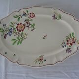 Plat ovale Sarreguemines faience ancienne décor fleurs, Strasbourg