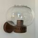 Pair of vintage wall lights, copper and bubbled glass, BEGA Germany 1970