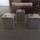 Set of three design candlesticks in brushed steel - Vintage Habitat - 1970s/1980s
