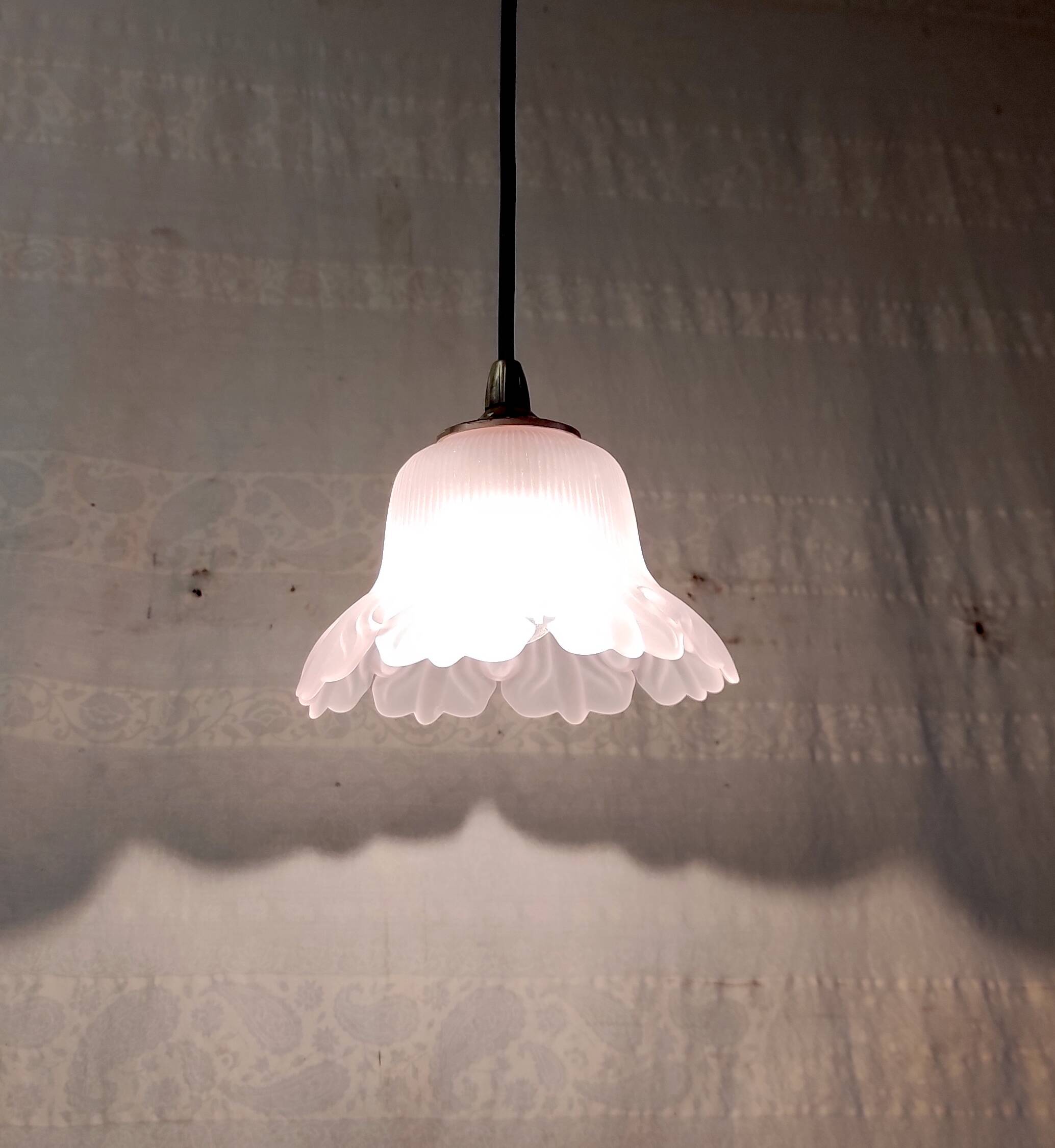 Art Deco style pressed glass portable lamp - mid-20th century