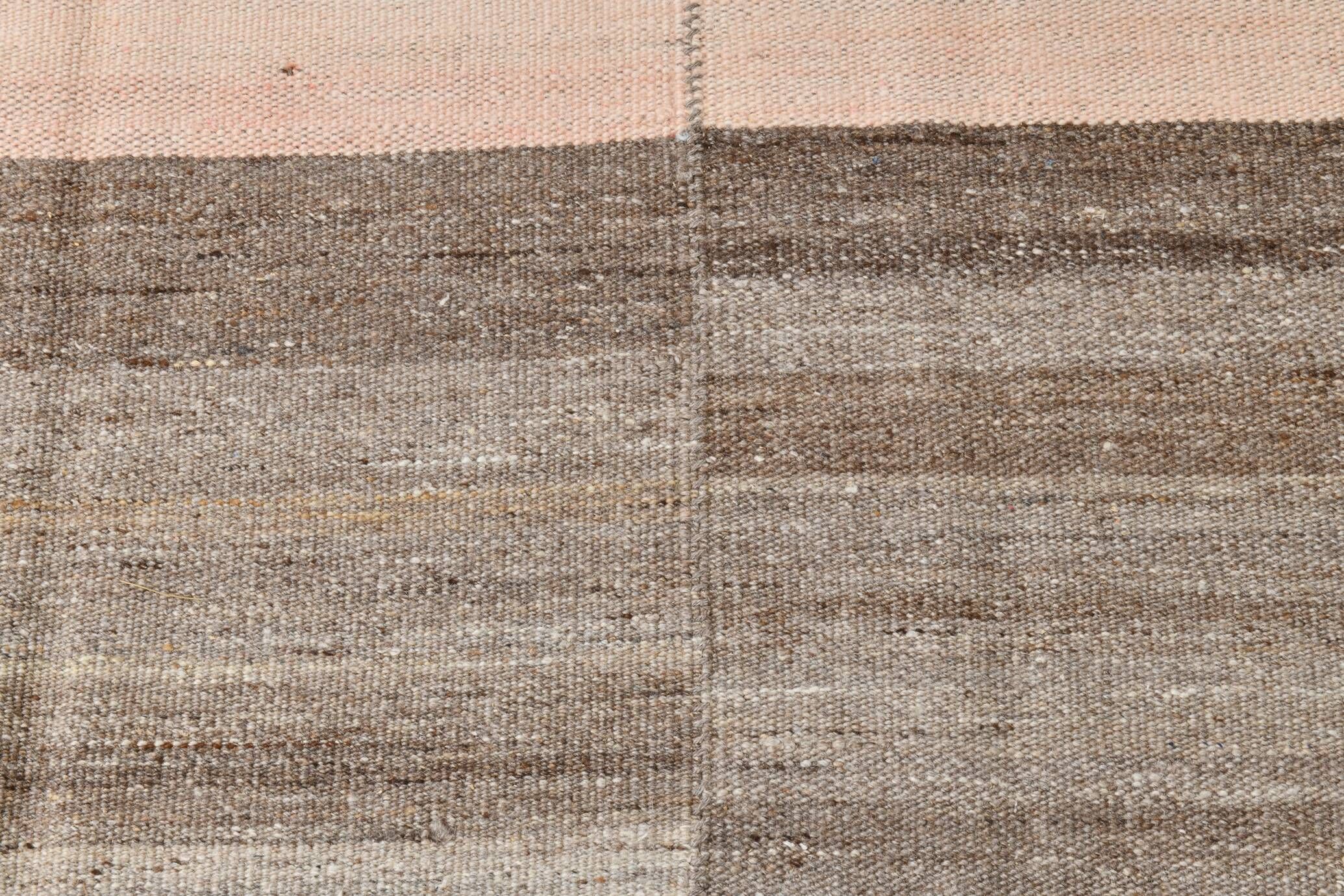 6x10 Brown Pink Living Room Kilim Rug, 190x307Cm