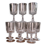 10 wine glasses, "Louvre" model Cristal d'Arques