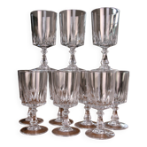 10 verres à vin, modèle "Louvre" Cristal d'Arques
