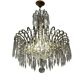 Lustre blanc à perles de cristal, années 1960