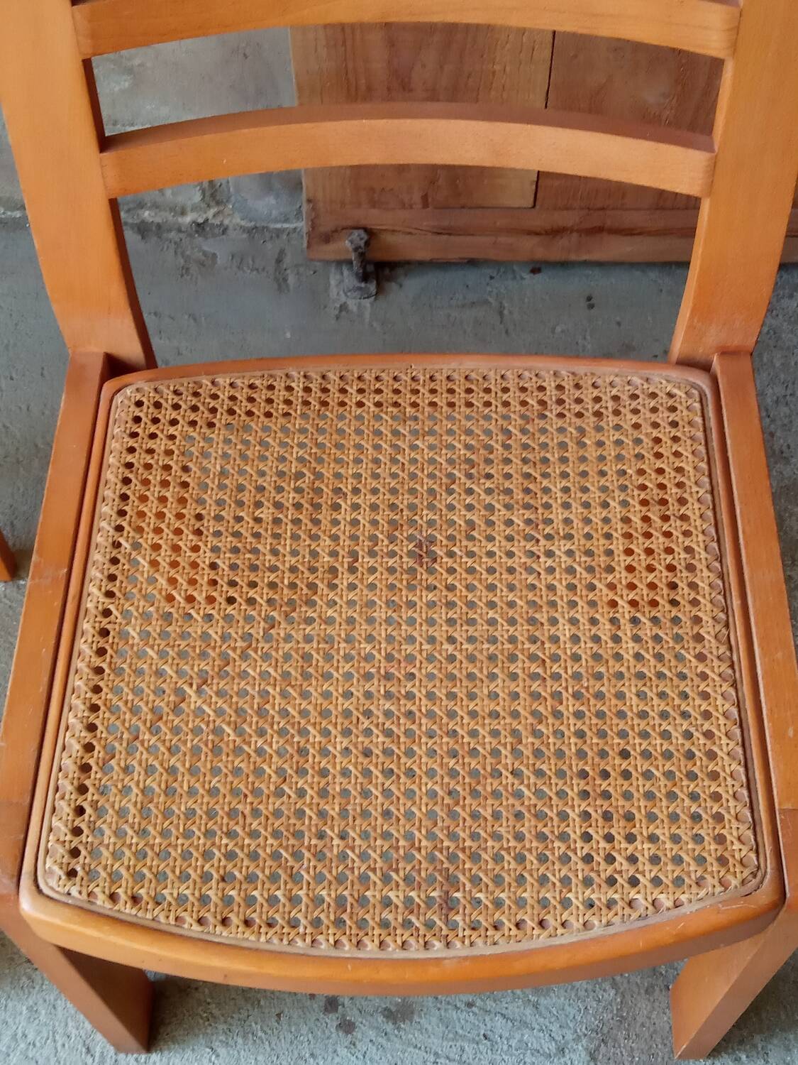 Pair of Baumann caned chairs, 70s/80s