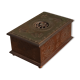 Old artisanal box in carved wood made of French (Brittany)