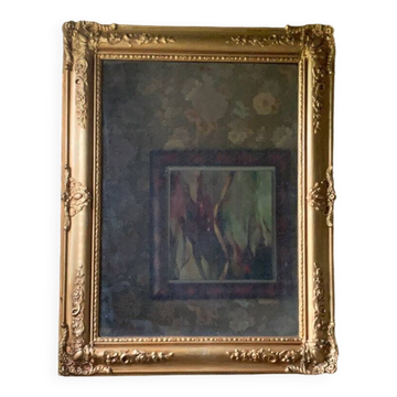 Antique gilded flower mirror, restoration