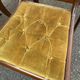 4 Regency chairs in solid wood and mustard yellow velvet fabric from the 19th century.