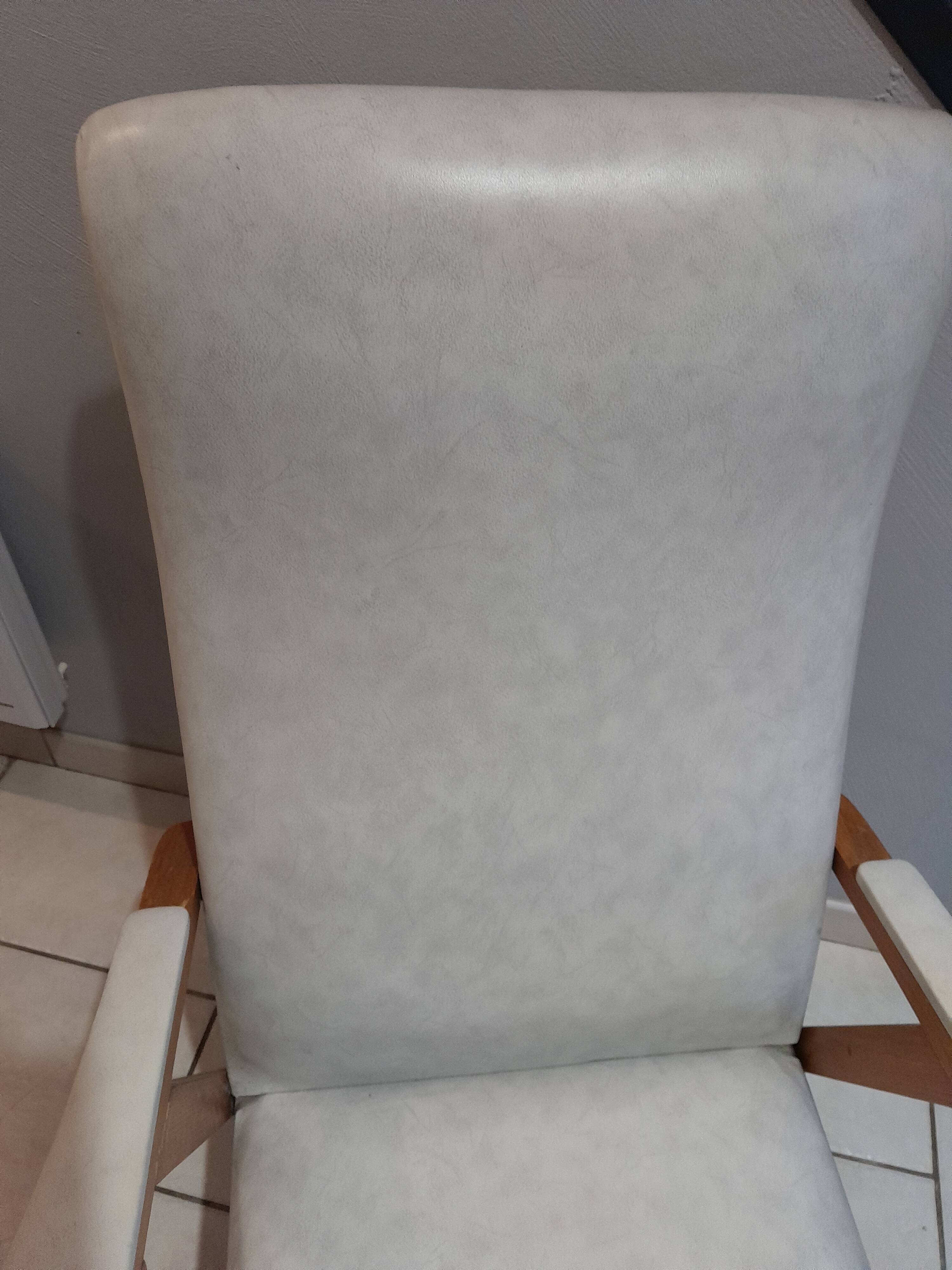 Scandinavian vintage white compass foot armchair