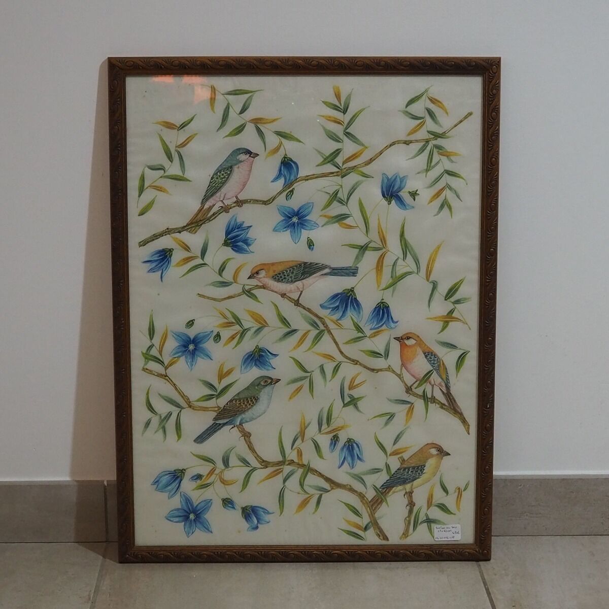 Painting decoration birds and foliage