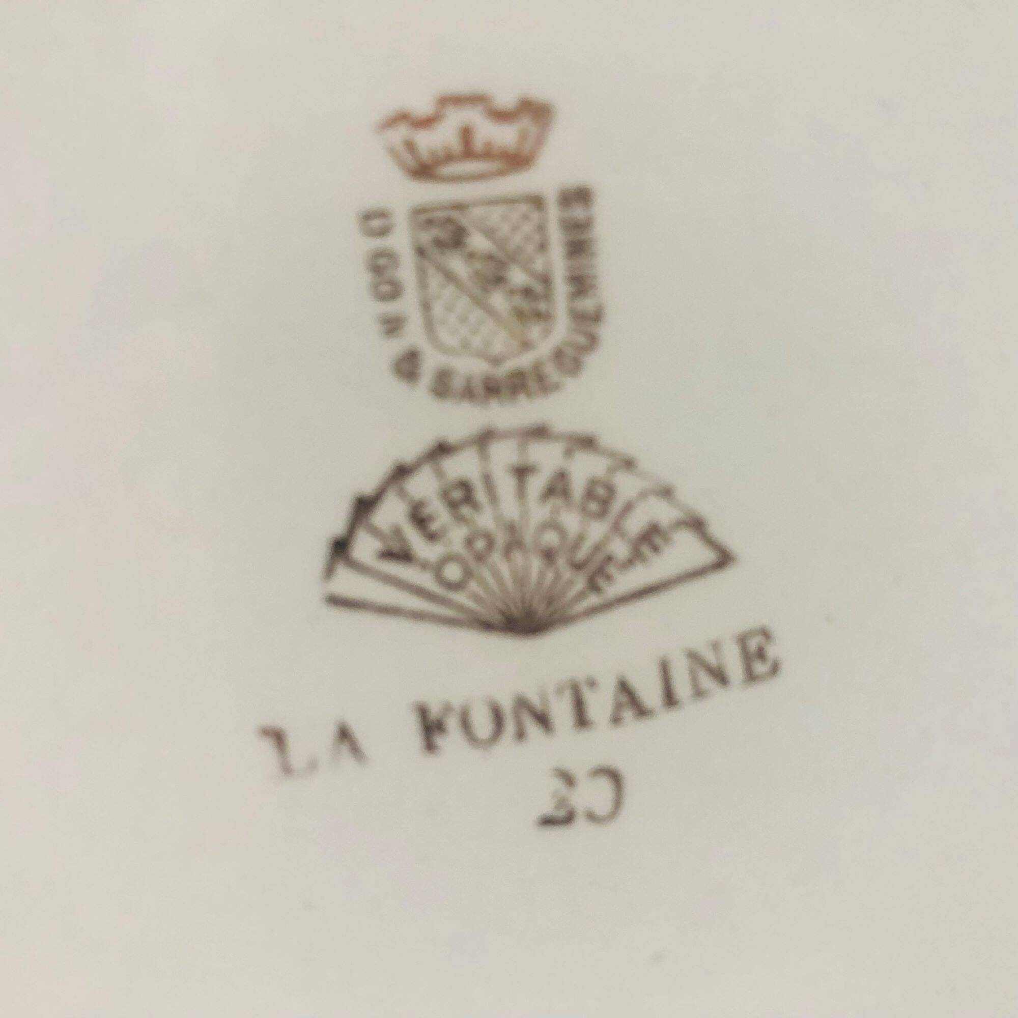 Set of 6 soup plates, bowl style “Digoin Sarreguemines / La Fontaine model”