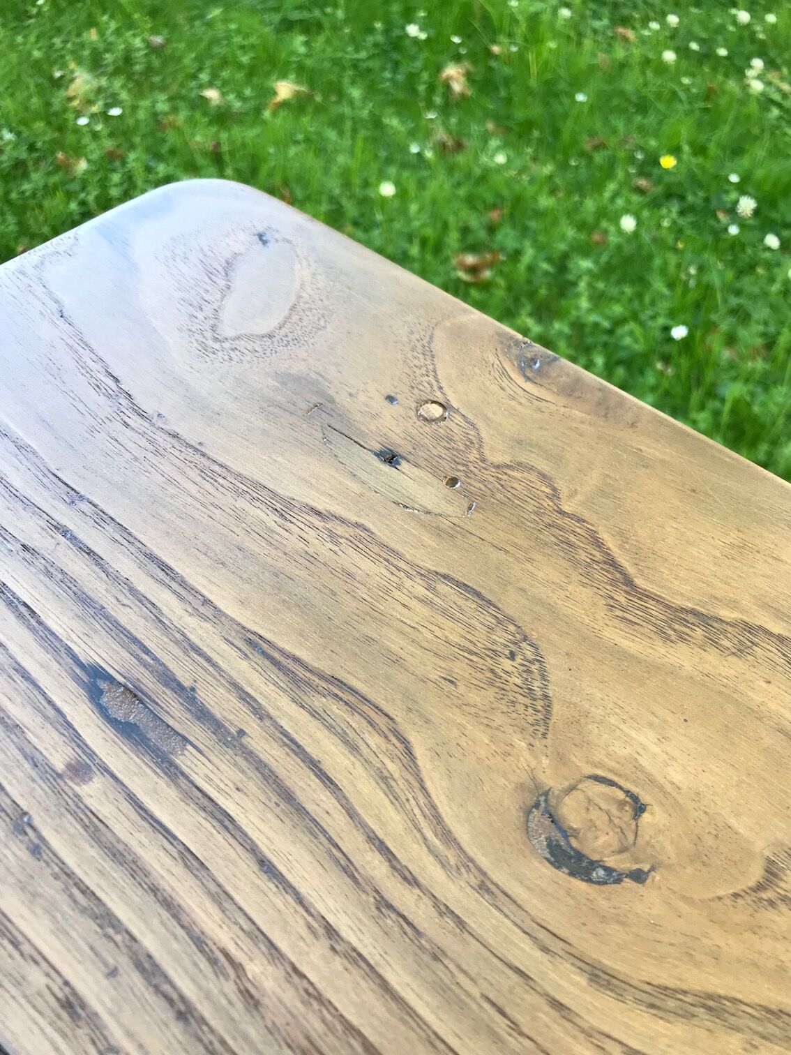 Farm table in raw wood