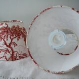 Pair of jouy bordo canvas lampshades