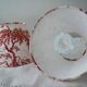 Pair of jouy bordo canvas lampshades
