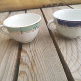 4 badonviller coffee cups colorful and golden decor