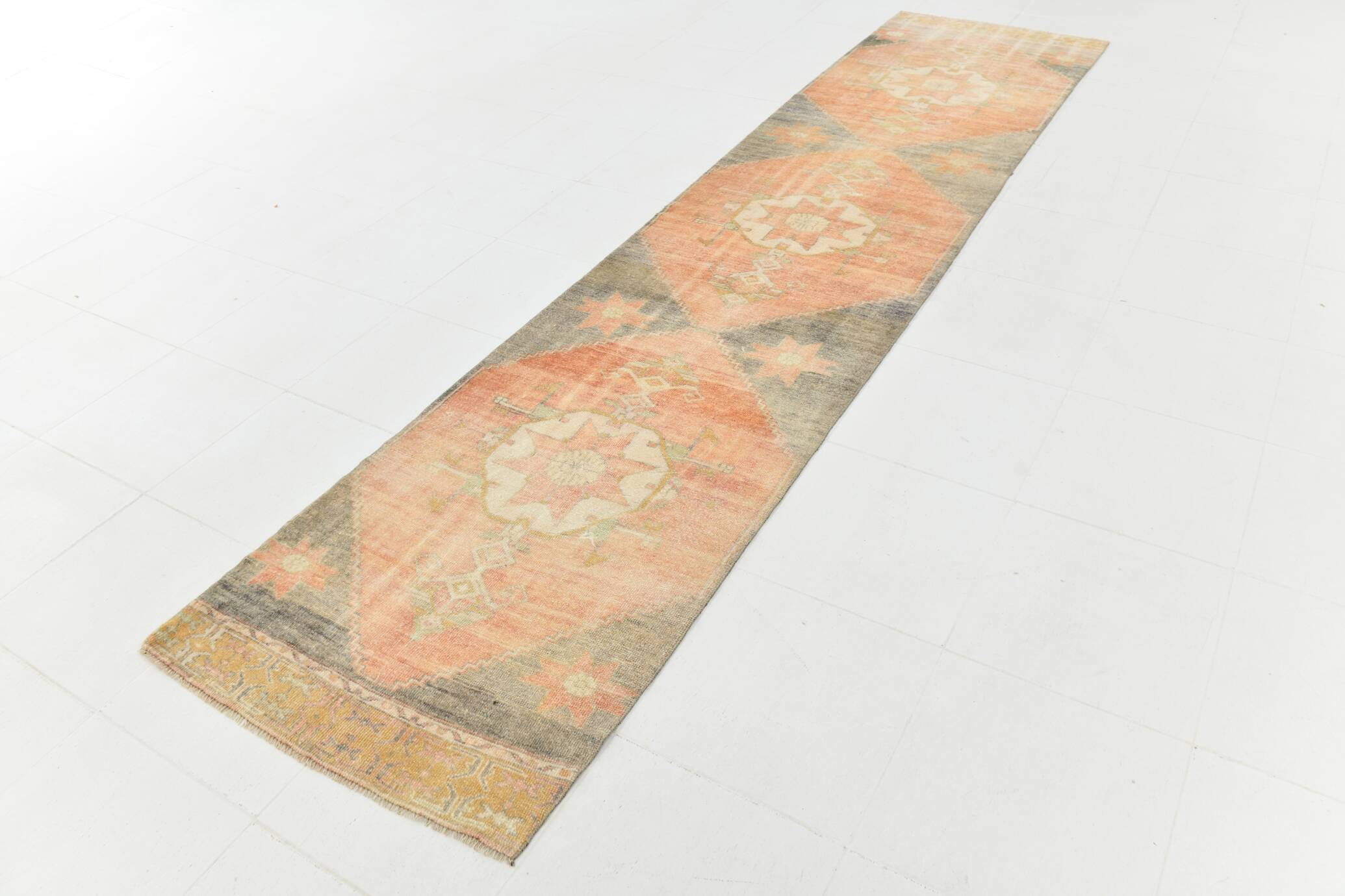 3x12 oriental vintage runner rug.