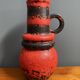 Scheurich vase model 428-26 red and black west germany pottery