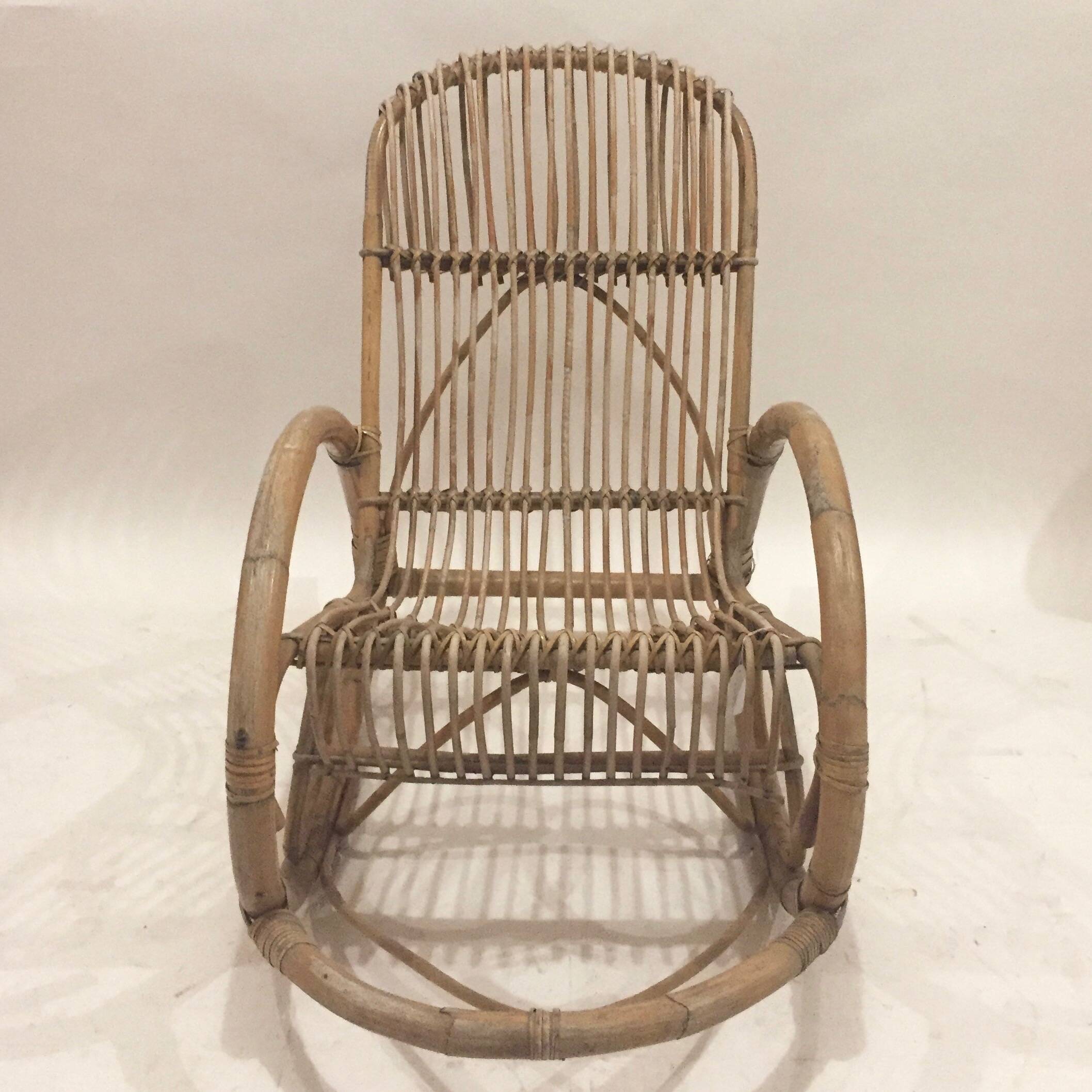 Rattan Rocking Chair by Nohe Noordwolde