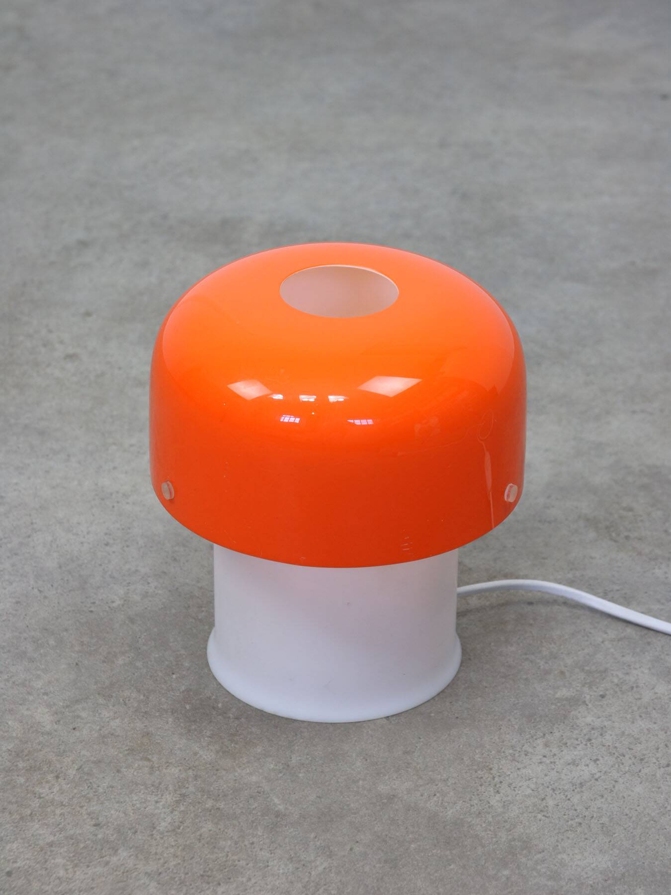 Rare Orange Mushroom Table Lamp by Luigi Massoni for Guzzini, 1970s