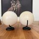 Pair of adjustable vintage wall lamps, white lacquered metal, LITA 1970