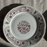 Set of 6 vintage dessert plates made in Poland with a plant motif.