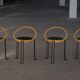 Set de 4 chaises de salle à manger sculpturales “Oblado” par Børge Lindau, moderne scandinave, 1980