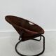 Fauteuil boule vintage en daim par Lusch & Co., 1970s