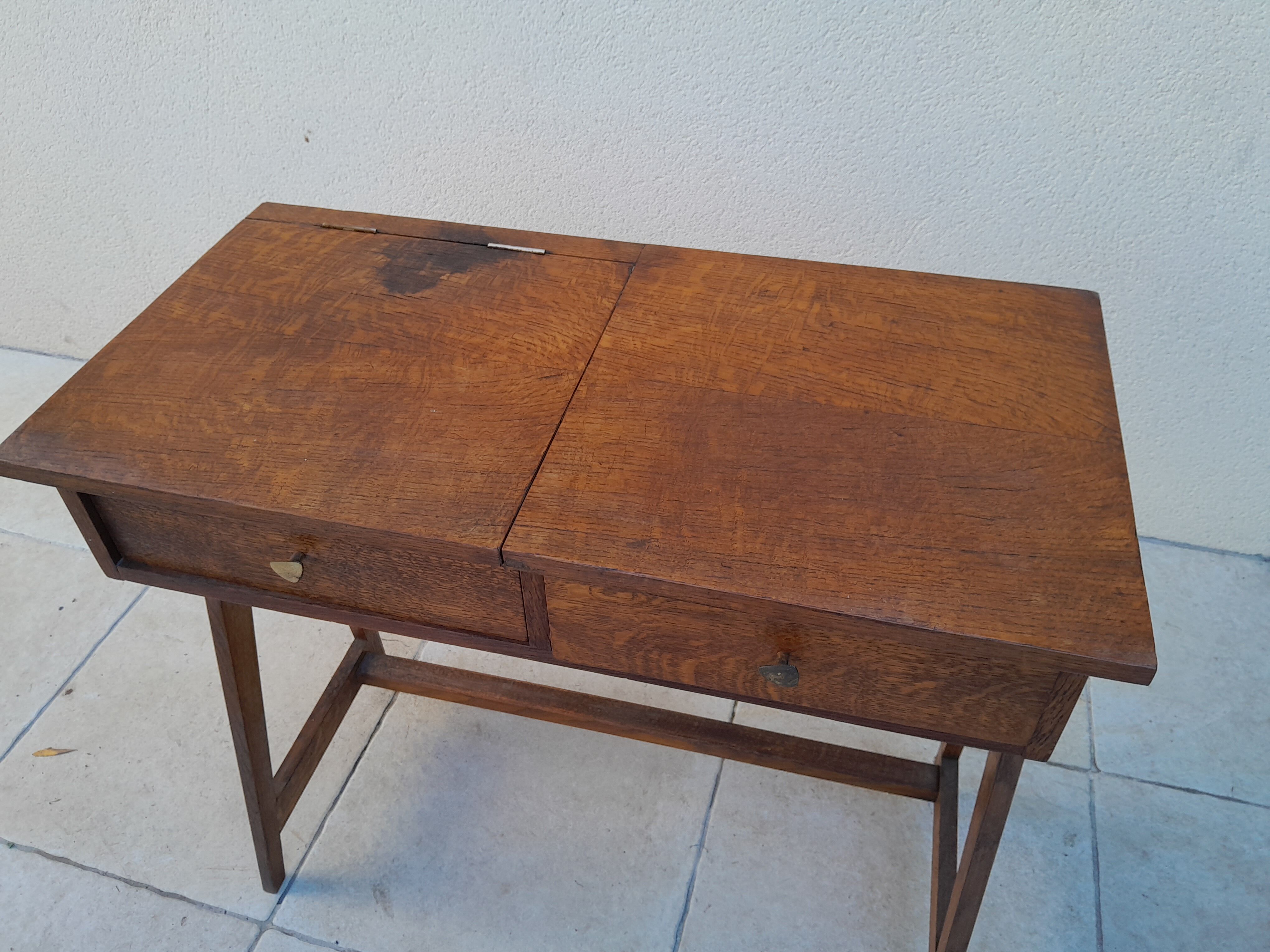 Vintage desk, reconstruction period, 50s oak