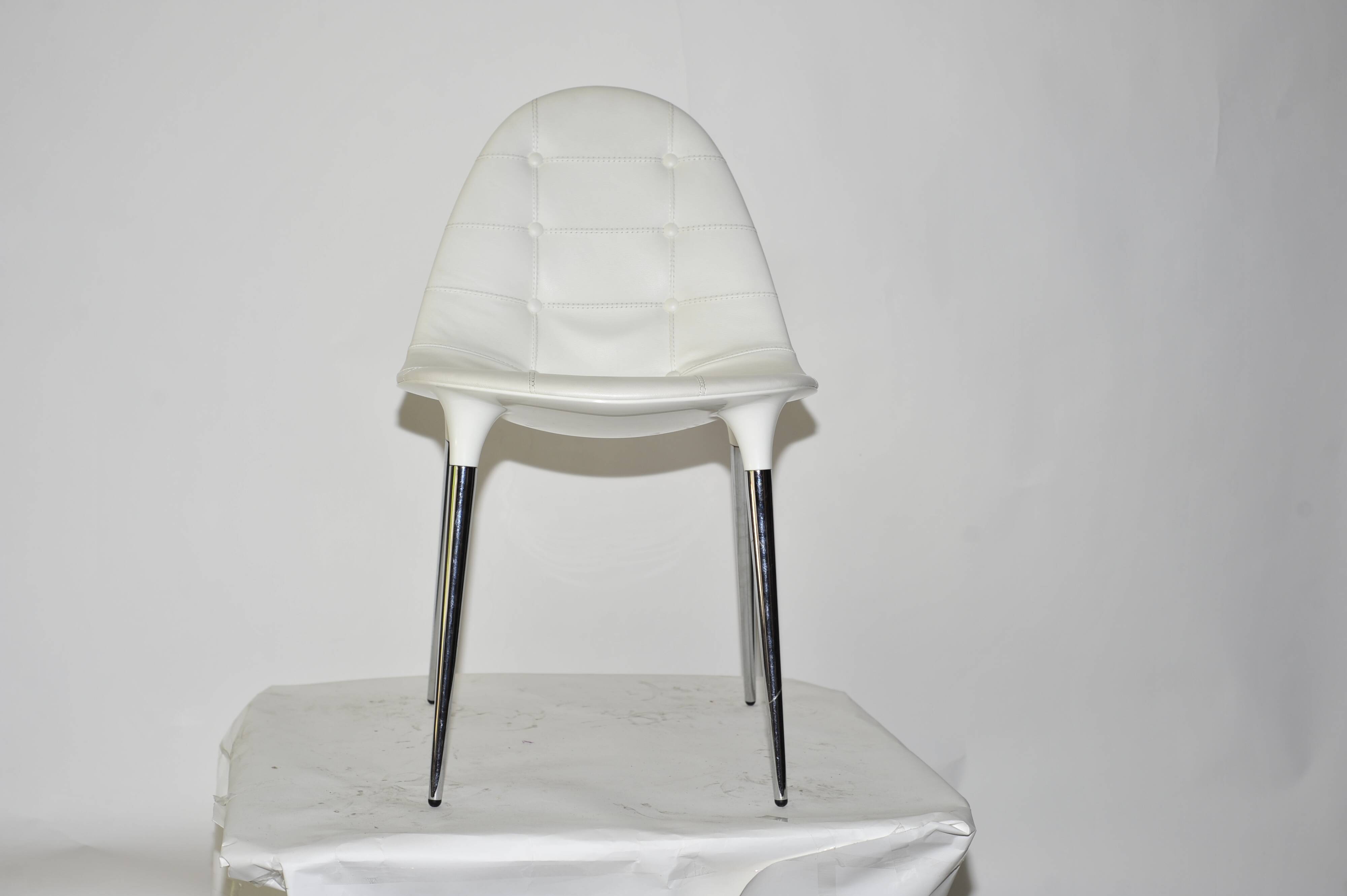 Caprice chair in white leather by Philippe Starck for Cassina