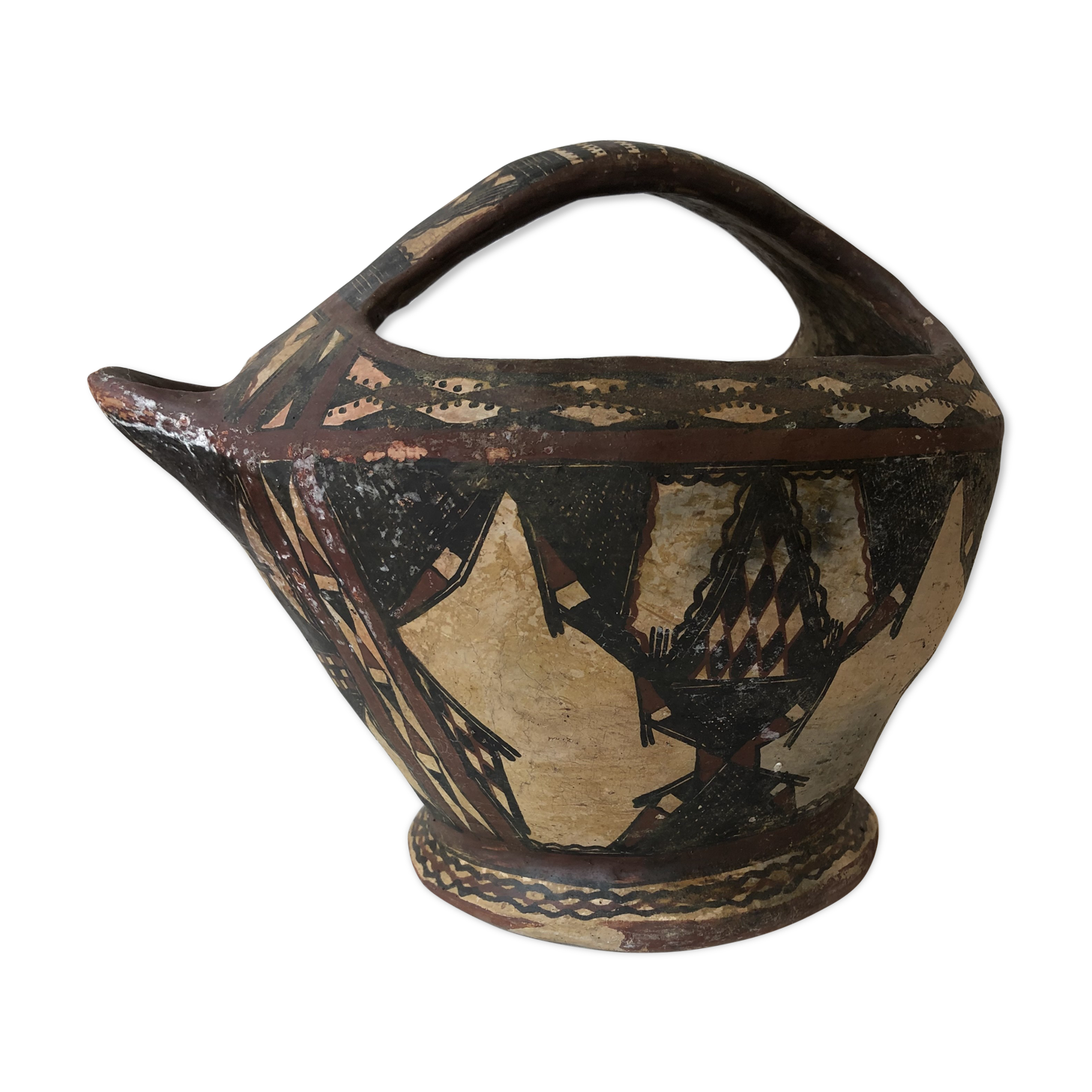 Pottery or Kabyle jug. Algeria around 1950 . Ethnic Popular Art