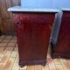 Pair of Napoleon III bedside tables in mahogany and marble