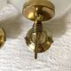 Pair of glass and brass wall lights