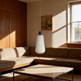 Vintage MCM glass pendant with metal rod