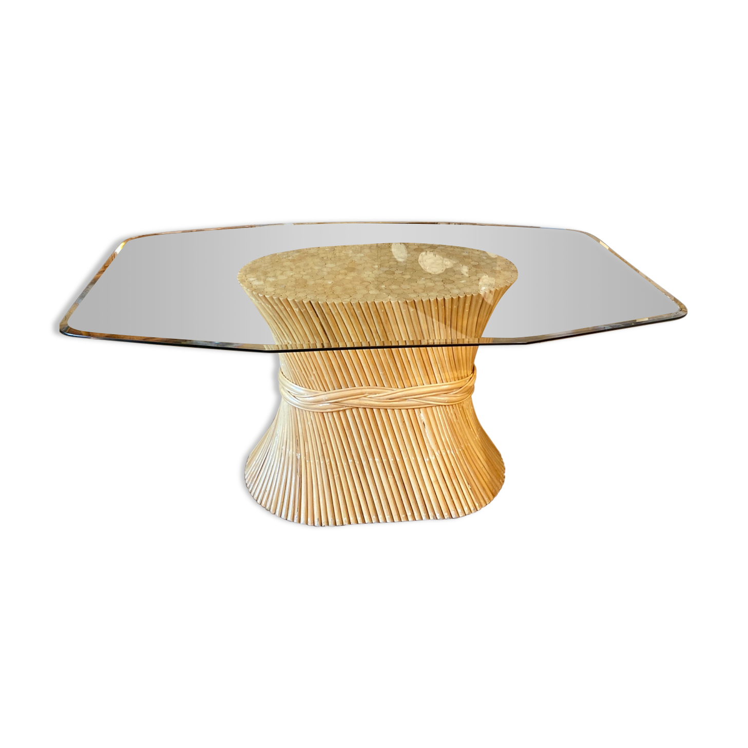 McGuire 1970 Rattan Dining Table