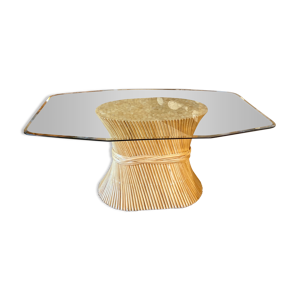 Table à manger rotin McGuire 1970
