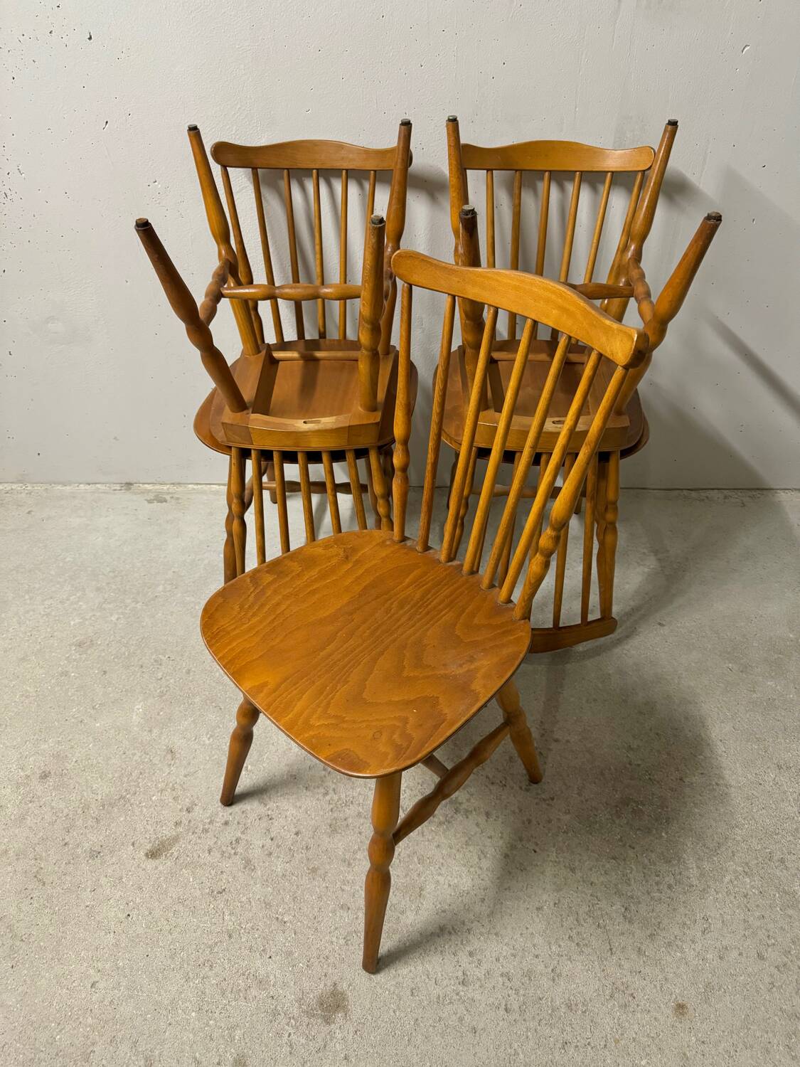 Lot of 05 Baumann chairs model Tacoma Western vintage 1970s