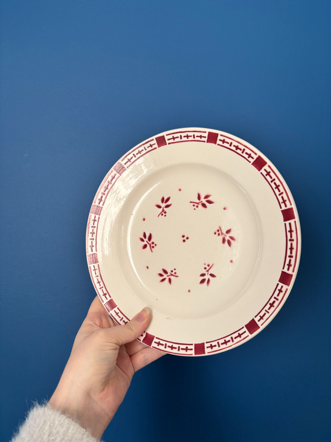 Set of 6 flat plates Sarreguemines & Digoin model Dominique