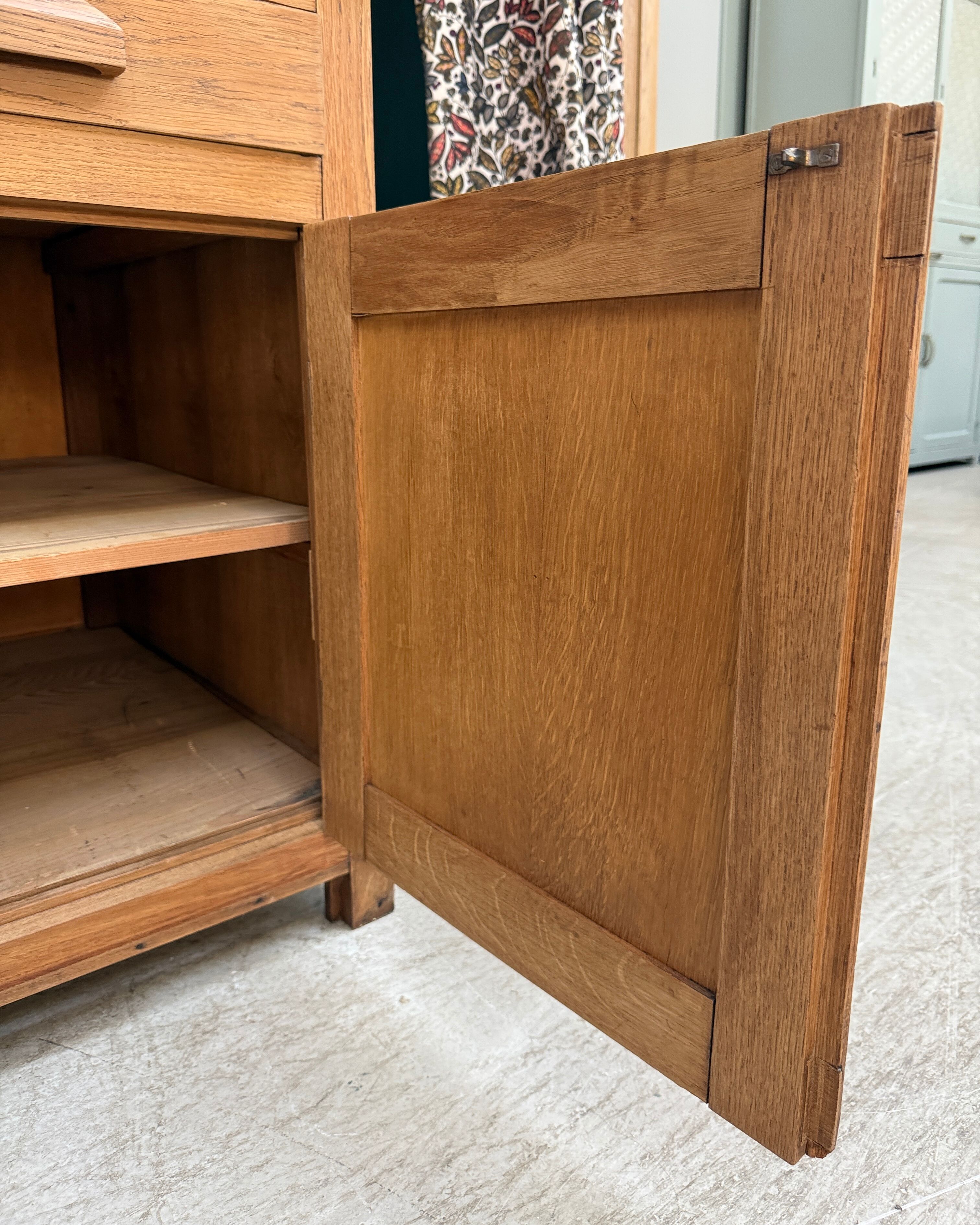 Renovated oak workbench island