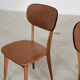 Pair of vintage French chairs in light brown skai