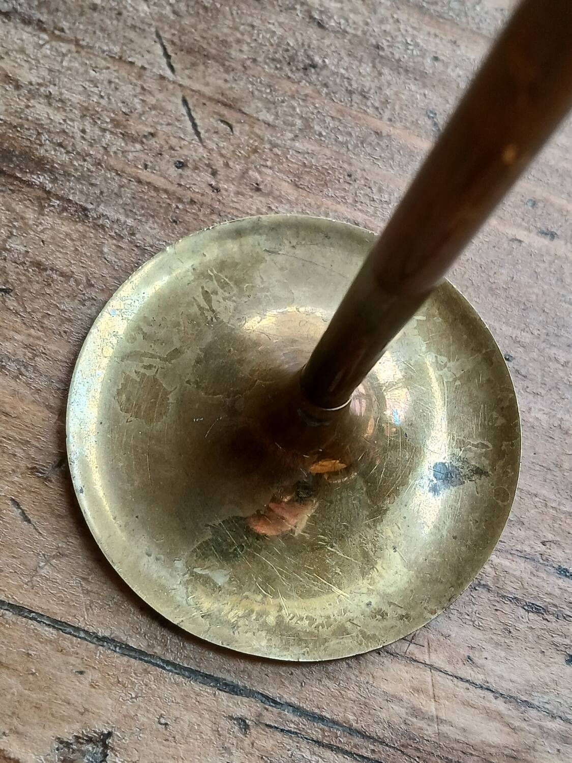 Brass candle holder, straight shape