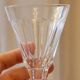 4 old conical liquor glasses cut with 10 flat ribs with faceted sides
