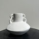 Artisanal terracotta vase painted white with double handles H:16 D:20