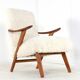 Armchair cream white doodle 'Almere' - unique upholstery - vintage design