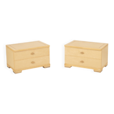 Gianluigi Gorgoni Italian Maple Burl and Brass Nightstands for Fratelli Turri