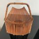 Basket in rattan and bamboo 60s