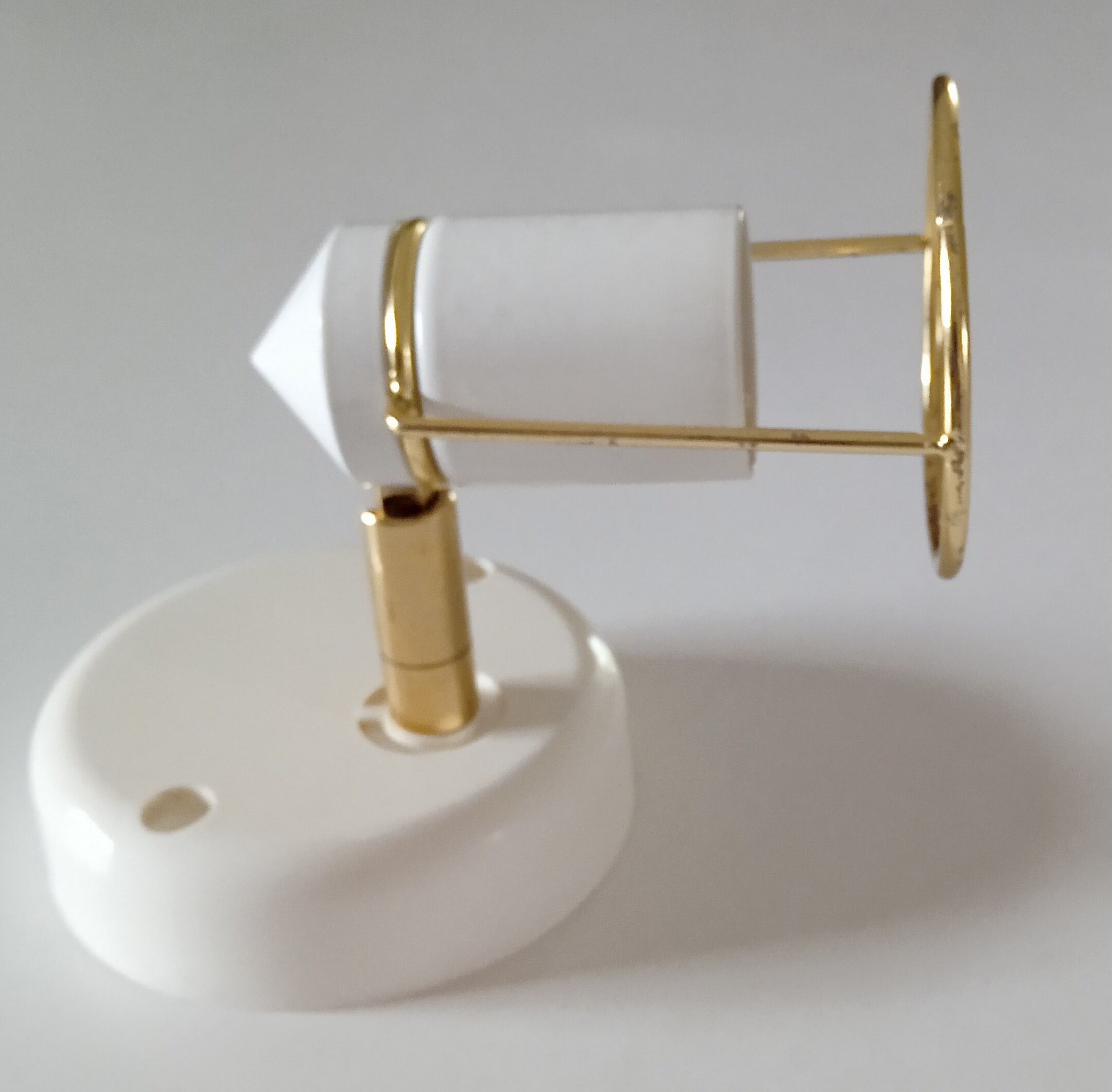 Wall lamp metal white and gold spot vintage