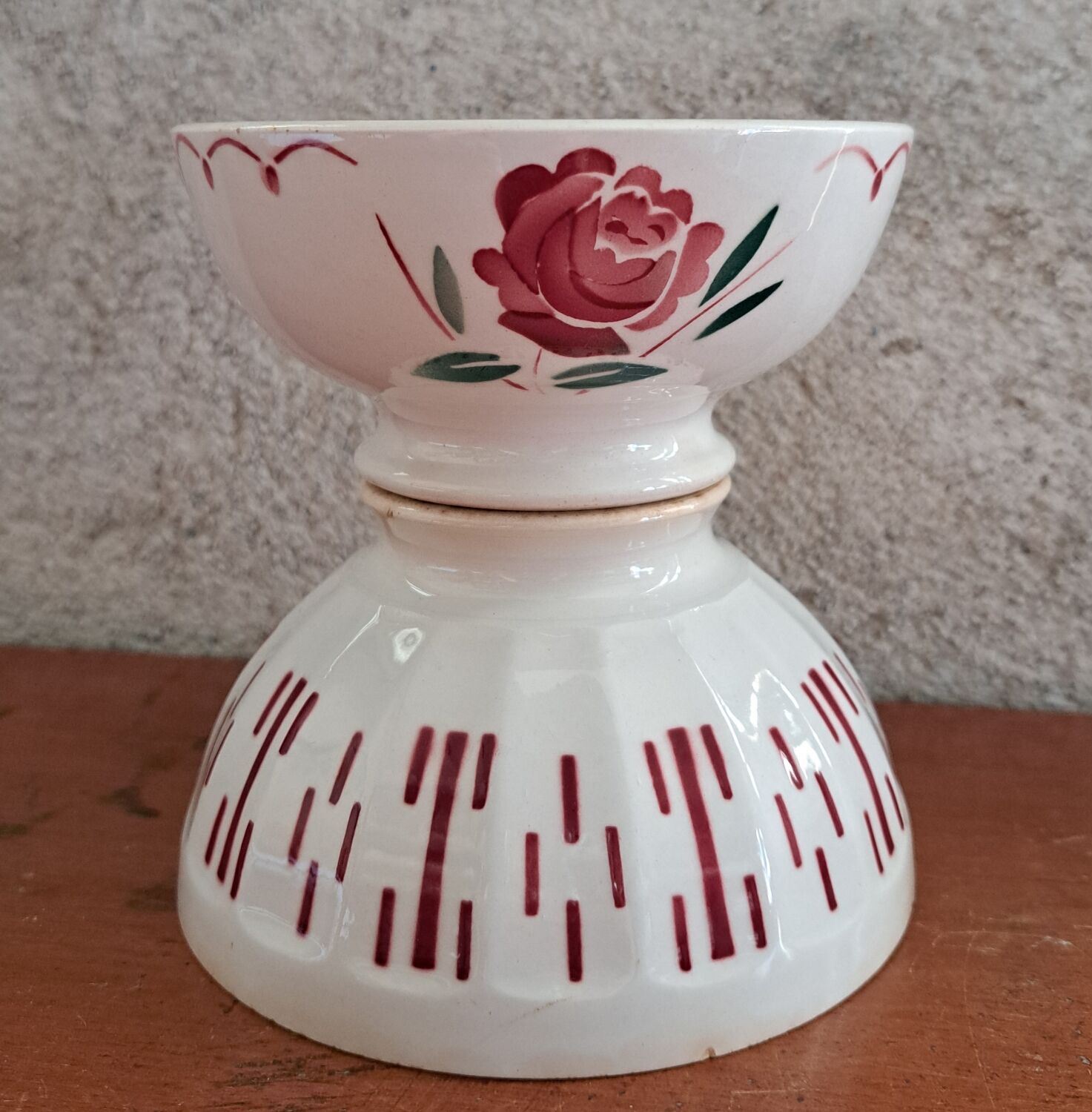 Duo of stenciled bowls