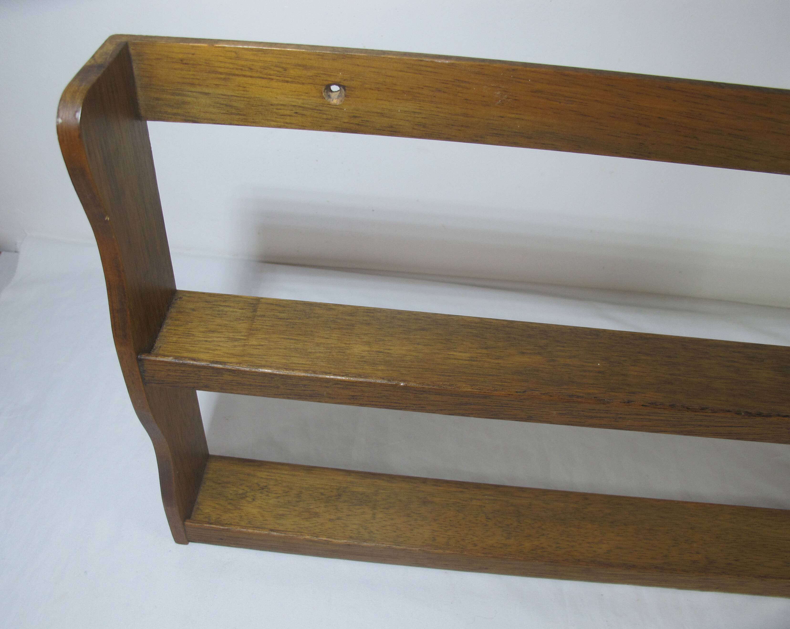 vintage oak wall spice rack