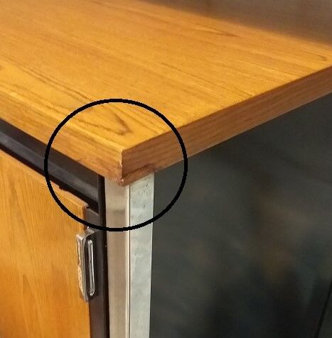 Sideboard storage modernist design 70s vintage oak metal
